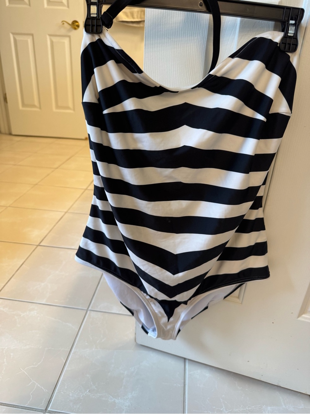 Barbie Black and White Striped One-Piece Swimsuit